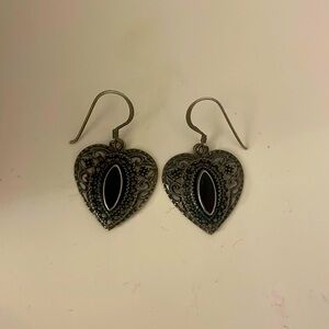 Black heart earrings